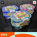Premium Kitchen Essentials - PACK OF 2 Multipurpose Oven Safe Airtight BPA-Free Food Storage Containers Set with 4-Side Hinged Locking Snap Lids - 1400ml Capacity. 