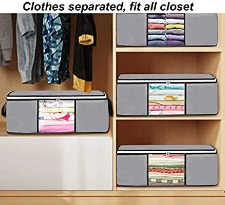 Clothes%20Storage%20Bags%20Organizer%20Under%20Bed%20Storage%20,%2043L,%20Grey%20-%20Image%202