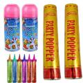 Birthday Party Package 6 Sparkling Candles 2 Large Popper With 2 Snow Spray, Combo Deal, For Birthday, Anniversary, Happy Birthday, weddings & Parties. 