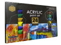 Keep_smiling Acrylic Paint Set 24 craft paints 30ml Bottles. For paper, canvas, wood ,ceramic ,fabric, & crafts. Non toxic & Vibrant colors. Rich Pigments With Lasting Quality - For Beginners, Students & Professionals artists.. 