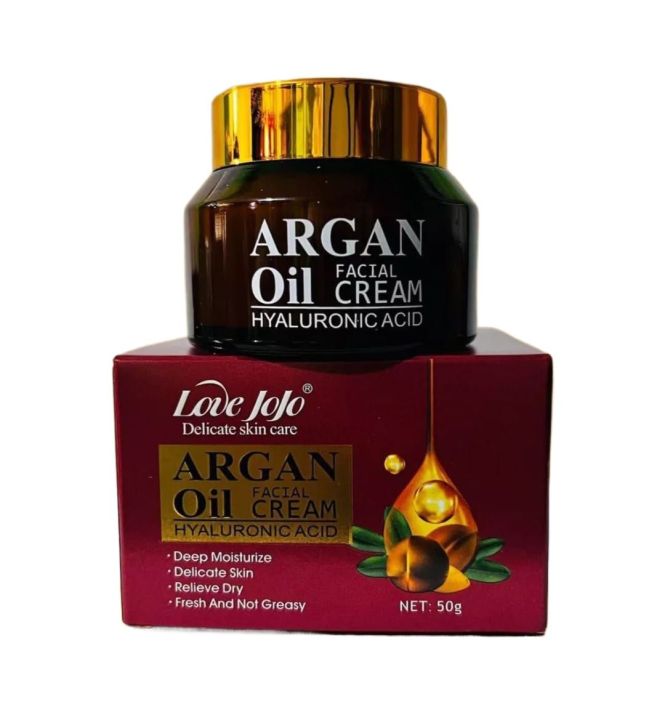 Love JoJo Argan Facial Oil Cream with Hyaluronic Acid 50g