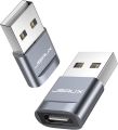 JSAUX USB C Female to USB A Male Charger Adapter Type C Power Converter Compatible for iPhone 13 12 11 Pro Max, Apple Watch Series 7, Samsung S20/S10/S9/S8 Grey. 