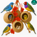 4 pack coir , coconut fiber Safest Round Organic Bird nest Purely Handmade Bird Nest Parrot Nest Breeding Hut Birds House Nest Hatching Medium Size Hut Nest house for java , finches , golden finch , Saffron finch, gouldian finch. 