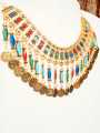 Afghani Jewelry Set – Colorful Handmade Gold-Plated Necklace, Earrings with or without Tikka for Women, Traditional Set. 