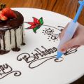 Techmanistan 5 Piece's Silicon Writing Pen Cake Decor Tool, Cake Decorating Pen, Chocolate Writing Pen with 4 Patterns of Icing Piping Pen Tips. 