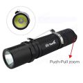 TG06S flashlight with battery and charging slot. 