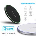 【NEW】 30W Qi Fast Wireless Charger Pad For Samsung S22 S23 Ultra Xiaomi 12 13 Pro Fast Charging For Iphone 14 11 12 13 Pro Max Charger. 