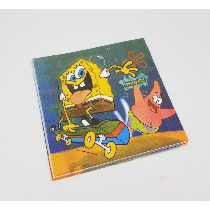 SPONGEBOB THEME NAPKINS - PACK OF 20 NAPKINS - SPONGEBOB SQUAREPANTS NAPKINS