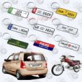 Customized Car / bike Number plate keychain - Name Keychain - Single side Keychain. 