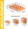Fast Forward Rolling Egg Container for Refrigerator with Lid - Pack of 1 Stackable Plastic Egg Holder for Refrigerator - Terrazo Egg Tray for Refrigerator or Fridge Organizer. 