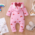 Baby Jumpsuit Breathable Newborn Love Heart Print Warm Romper Infant Pajamas. 