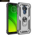 Lereach For Motorola Moto G7 Power Mobile Phone Case TPU Hard Ring Car Ring Bracket Shockproof Back Cover. 