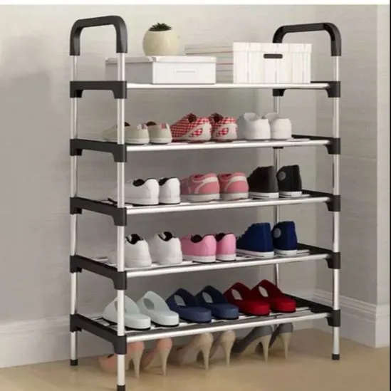 Stainless%20Steel%20Shoe%20Rack%205%20Tiers%20Heavyweight%20-%20Shoe%20Stand%20-%20Shoe%20Rack%20Organizer%20-%20shoe%20rack%20-%20Fashion%20Shoe%20Rack%20-%20Shoe%20Storage%20Shoe%20Rack%20Multifunctional%20Book%20Rack%20Accessories%20Rack%20for%20Home%20and%20Office%20Durable%20-%20Image%202