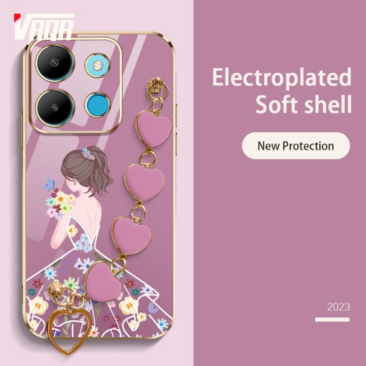 Love Bracelet case for Infinix Note 30 4G 5G Back Cover Back Shadow Girl Flower Case Infinix Note 30i 30 40 Pro 30 VIP Zero 30 20 GT 20 Pro X6821 X6851 X6853