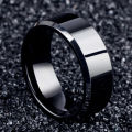Stainless Steel Rings for Unisex / Cool Simple Band 8MM Width/ Black Ring. 