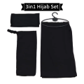 3-in-1 Hijab Set - Georgette Chiffon Scarf, Half Niqab Patti and Tube Inner Cap. 