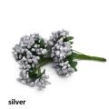 Mini Silver Artificial Stamen Bud Bouquet Leaf flowers For Home Garden Wedding Car Decoration Box Crafts Supplies. 