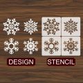 Pack of 4 Snow flacks  Nature Inspired Floral Patterns – Reusable Stencils for Home Projects ID#33. 