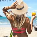 Women Men Summer Trendy Beach Sun Straw Panama Jazz Hat female Cowboy Fedora hats Gangster Cap chapeau Children boy hat sunhat. 