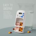 Digital Pill Organizer Medicine Timer Box Mini Pill Box Medicine Case Tablets Storage Box with Medicine Reminder Alarm Dose Tracker Electronic Pill Reminder Automatic Pill Dispenser with LCD Display Sound Prescriptions Medication Vitamins Supplements. 