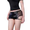 Butt length walking light revealing on the bed mini skirt sexy and spicy girl exposed tight fitting wrapped buttocks PU leather skirt. 