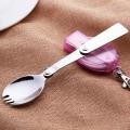 Portable Folding Fork Spoon Stainless Steel Outdoor Picnic Camping Tableware. 