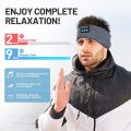 Enjoying Wireless Bluetooth Headband Headphones with Thin Speakers, with handsfree calling, sweat absorbent Sleeping Headphones for Workout, Yoga, Travel, black. 