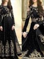 Black  Heavy Embroidered Dress (unstitched). 