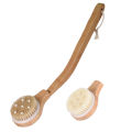 2 Pieces Wooden Bath Shower Brush- Long Handle, Back Body Bath Brush. 