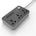 Original LDNIO Power Extension Board with USB Port,3 Way High Quality Electric Extension Lead Universal International Socket & Smart 6 USB Charging Ports 3.4AFast Charging Station 10A 2500W With Built-In Power Switch,. 
