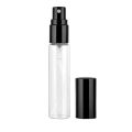 5ml Empty Perfume Tester Bottle | Refillable Mini Glass Spray Bottle | Travel Perfume Atomizer | Sample Scent Bottle Clear Glass Black Cap. 