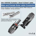 Solar Panel Cable Connector MC3/4 1000V 30A Male Female Connector IP67 with Diode Fuse for T Y Branch Parallel Solar Splitter. 