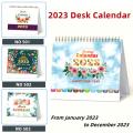 【HOT】 Desk Calendar 2023 Flower Series Large Desktop Standing Calendar Daily Monthly Planner English Table Calendars Creative Notepad. 