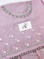 Brand Name   EMAN  COLLECTION 2024 *  front chiffon fully heavy embroidered  and  ADDA work **fully heavy hand   work with hand embroidery  neckline ** BY BANO COLLECTIONS**. 