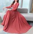 TRENDS FASHION Tea Pink Crepe Maxi for Women (AX-109) - Elegant and Fashionable Dress - Premium Quality. 