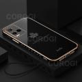 For Vivo Y21 Back Cover + Hand Strap Fashion Shiny 6D Plating Maple Leaves Protective Case Square Bumper Soft Silicone Mobile Phone Cases. 