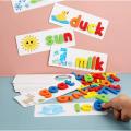 1 【Happier】 Wooden Spelling Game Building Blocks Educational Learning Toys Alphabet Spelling Exercise For Toddlers And Kids. 