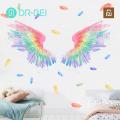 Bathroom Wall Decor Angel Wings Wall Art Decal Vibrant Color Creative Sticker for Home Decor Removable Stylish Wall Sticker for Living Room. 