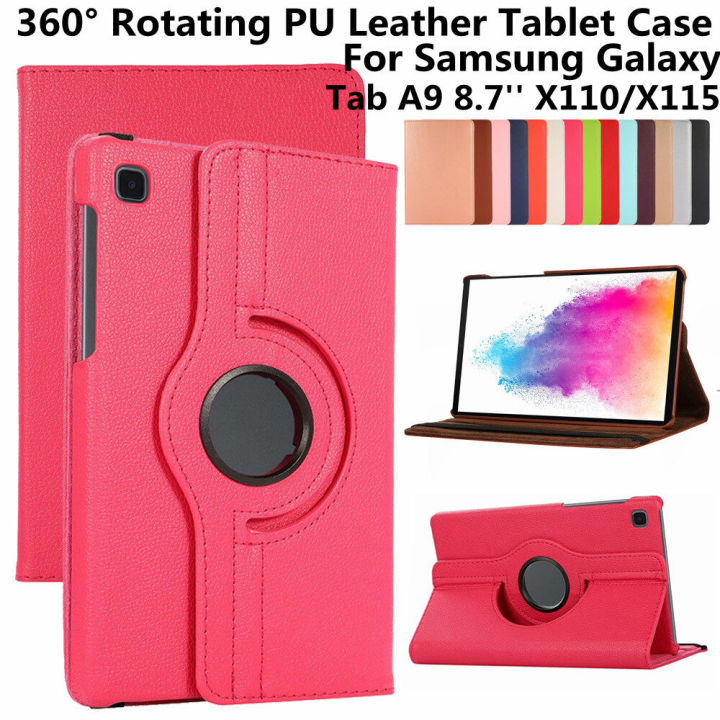 For Samsung Galaxy Tab A9 8.7 2023 SM-X110 SM-X115 X110 X115 X117 Flip case Rotate cover For Samsung Galaxy Tab A9 (8.7 inch) Flip Cover | 360 Degree Rotate Flip Cover | Flip Stand Cover Case for Tab A9 Tablet Cover [SM-X110/X115/X117]