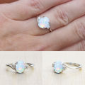 Exquisite Opal Alloy Ring Women Bride Wedding Engagement Jewelry. 