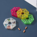 7 Days Medicine Pill Box Mini Round Portable Travel Storage Pill Box Storage Box. 