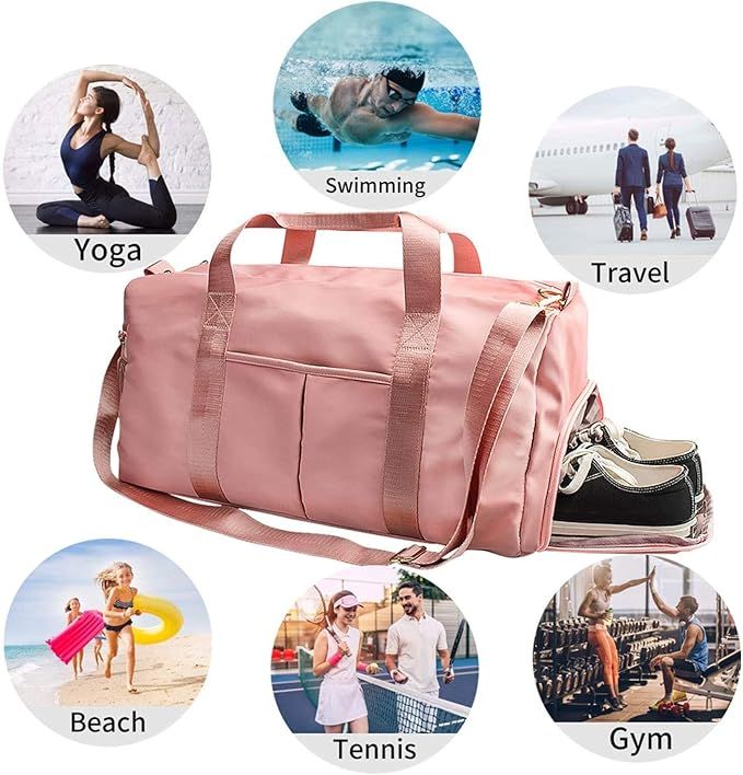 Travel Mat Bags Waterproof Sports Gym Bag for Workout Duffel Bag Swim ...