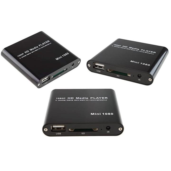 Black Mini Full HD 1080P Digital Streaming Media Player-MKV/RM-SD/USB HDD-HDMI CVBS YPbPr