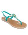 Maya Traders Sea Green Imported Italian Design Fancy Women's Stylish Flat Sandals - Comfortable Party & Casual Wear - C05. 