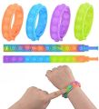 Popit Stress Relief Wristband Fidget Toys, Wearable Push Pop Bubble Sensory Fidget Hand Finger Press Silicone Bracelet Toy. 