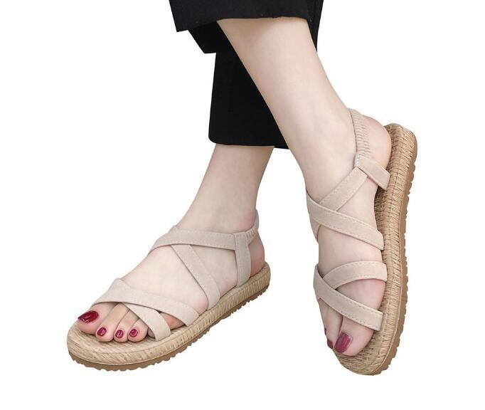 %E3%80%90ALLGOOD%E3%80%91Womens%20Ladies%20Girls%20Korean%20for%20Women's%20With%20Cross%20Straps%20Open%20Toe%20Sandals%20Hollow%20Elastic%20Slippers%20Women%20Casual%20Flat%20Fashion%20Shoes%20Work%20-%20Image%206