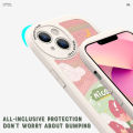 DEL for OPPO F19 Pro A94 Reno5 F Mobile Cover Cartoon Pink Flowers Phone Case PU Leather Soft Silicone Edge Back Cover. 