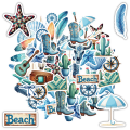 Playful Beach Decals Charming Adventure Stickers Decals Cowboy Nautical Western Stickers for Suitcase Car Sticker. 