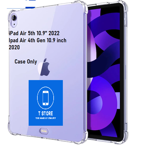 CASE iPad Air 4 2020 & AIR 5 2022, 10.9" Clear 4Th 5Th Generation TPU Case (Shock Proof Gel Case) Apple iPad air 4, A2324 , A2072 , A2325 , A2316 .6D TPU cover