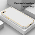 Pure color Luxury Golden Edge Plating Back Cover Case for vivo Y81 Y81s Y83 No Fingerprint Soft Silicone Lens Protect Phone Casing. 